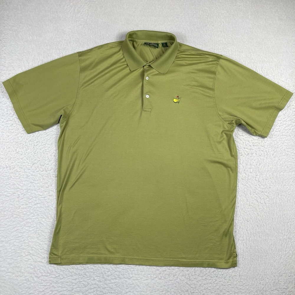 Amen Corner‎ Polo Shirt Mens XL Green Masters Logo Pima Cotton Mercerized Preppy